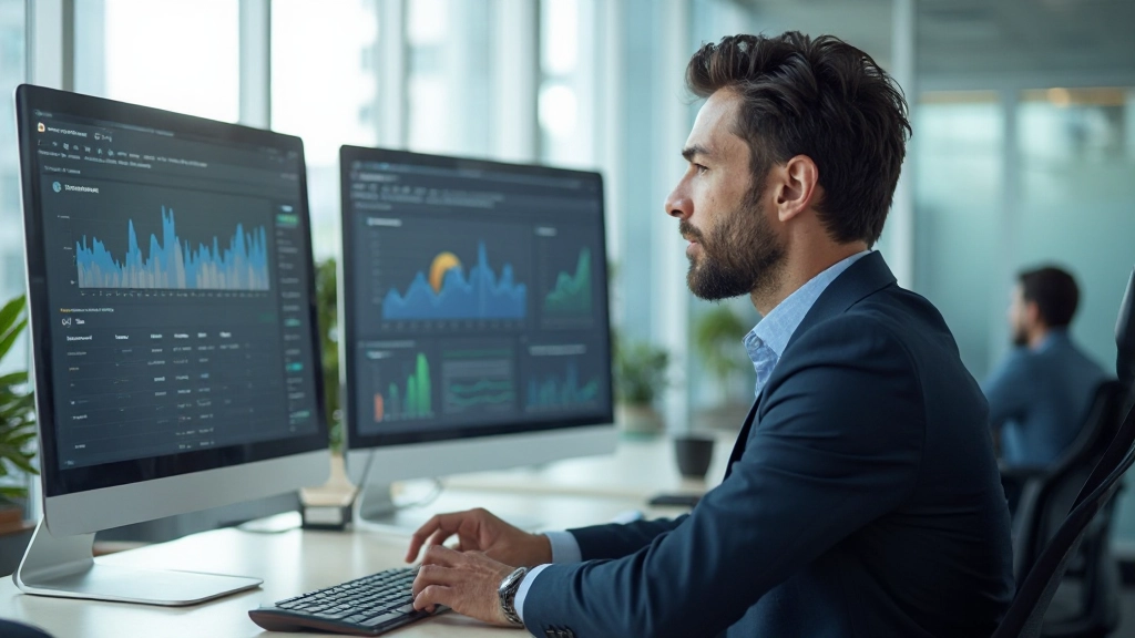 Современный рабочий стол с компьютером и рабочими инструментами для цифровой работы