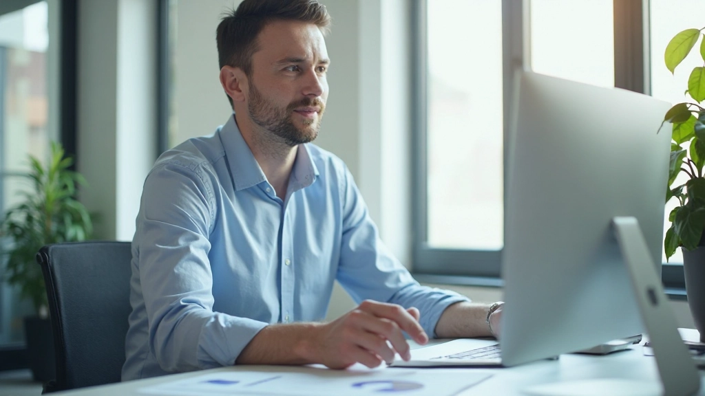 Менеджер анализирует графики производительности команды на рабочем столе